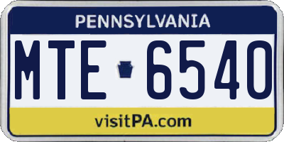 PA license plate MTE6540