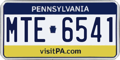 PA license plate MTE6541