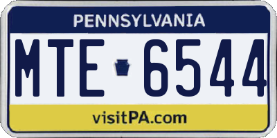 PA license plate MTE6544
