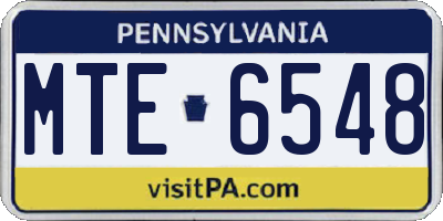PA license plate MTE6548