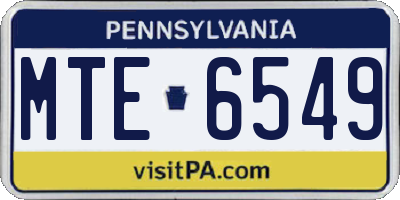 PA license plate MTE6549