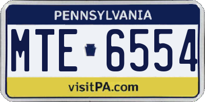 PA license plate MTE6554