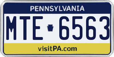 PA license plate MTE6563