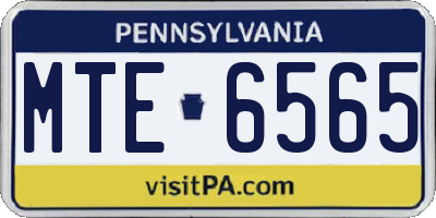 PA license plate MTE6565