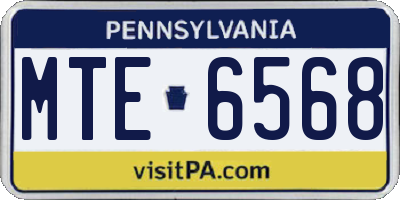 PA license plate MTE6568