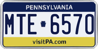 PA license plate MTE6570