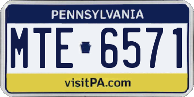PA license plate MTE6571