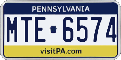 PA license plate MTE6574