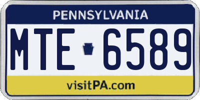 PA license plate MTE6589