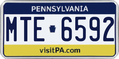 PA license plate MTE6592