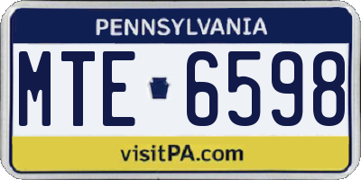 PA license plate MTE6598