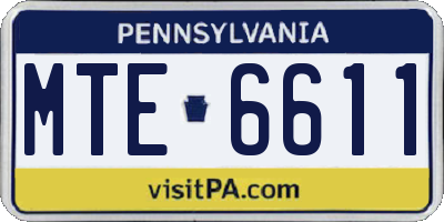PA license plate MTE6611