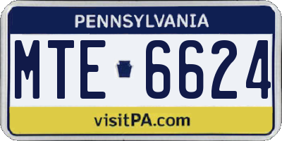 PA license plate MTE6624