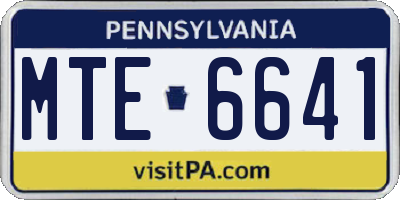 PA license plate MTE6641