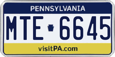PA license plate MTE6645