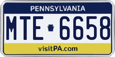 PA license plate MTE6658
