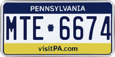 PA license plate MTE6674