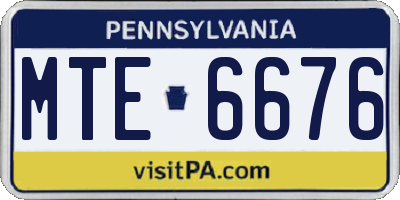 PA license plate MTE6676