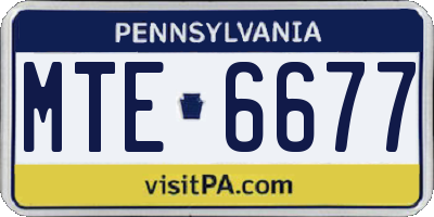 PA license plate MTE6677
