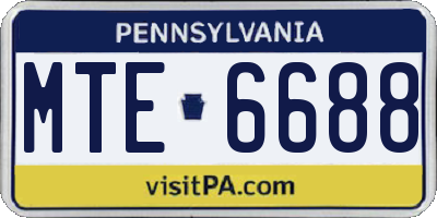 PA license plate MTE6688