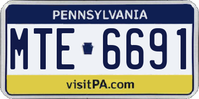 PA license plate MTE6691