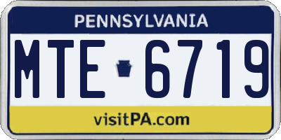 PA license plate MTE6719