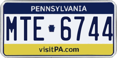 PA license plate MTE6744