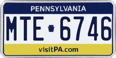 PA license plate MTE6746