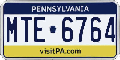 PA license plate MTE6764