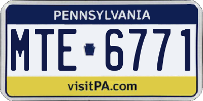 PA license plate MTE6771