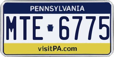 PA license plate MTE6775