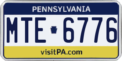 PA license plate MTE6776
