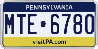 PA license plate MTE6780