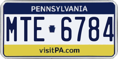 PA license plate MTE6784