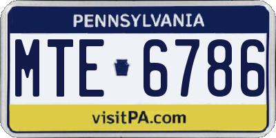 PA license plate MTE6786