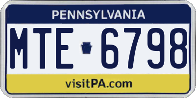 PA license plate MTE6798