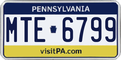 PA license plate MTE6799