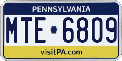 PA license plate MTE6809