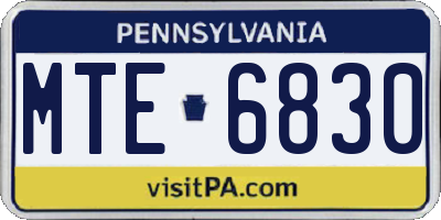 PA license plate MTE6830