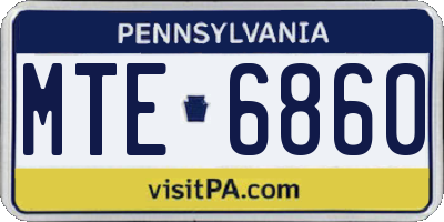 PA license plate MTE6860