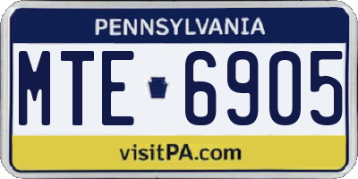 PA license plate MTE6905