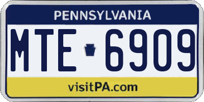 PA license plate MTE6909