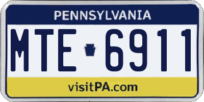 PA license plate MTE6911