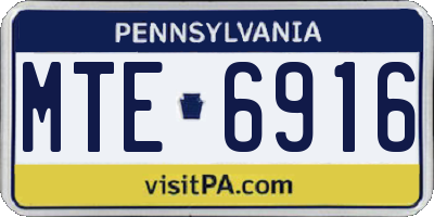 PA license plate MTE6916