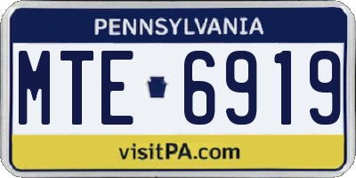 PA license plate MTE6919