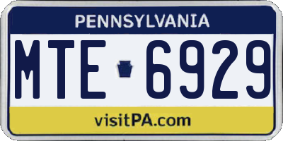 PA license plate MTE6929