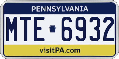 PA license plate MTE6932