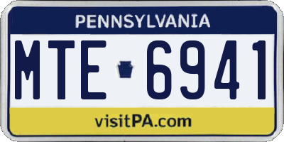 PA license plate MTE6941