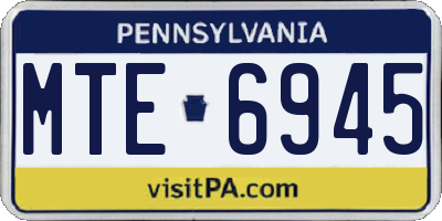 PA license plate MTE6945