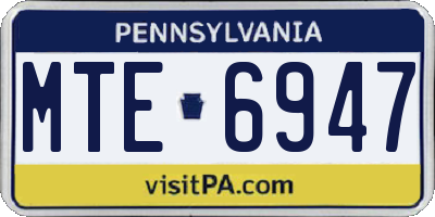 PA license plate MTE6947